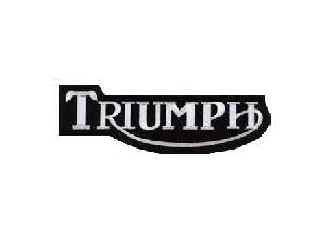 Triumph motorcycle 4 inch logo white/black